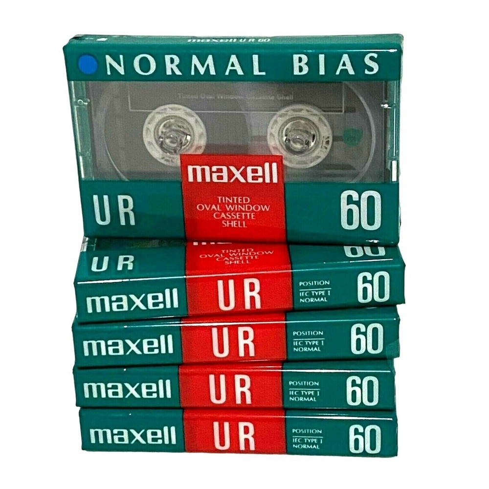 Maxell Normal‎ Bias UR 60 Blank Cassette Tape Lot of 5